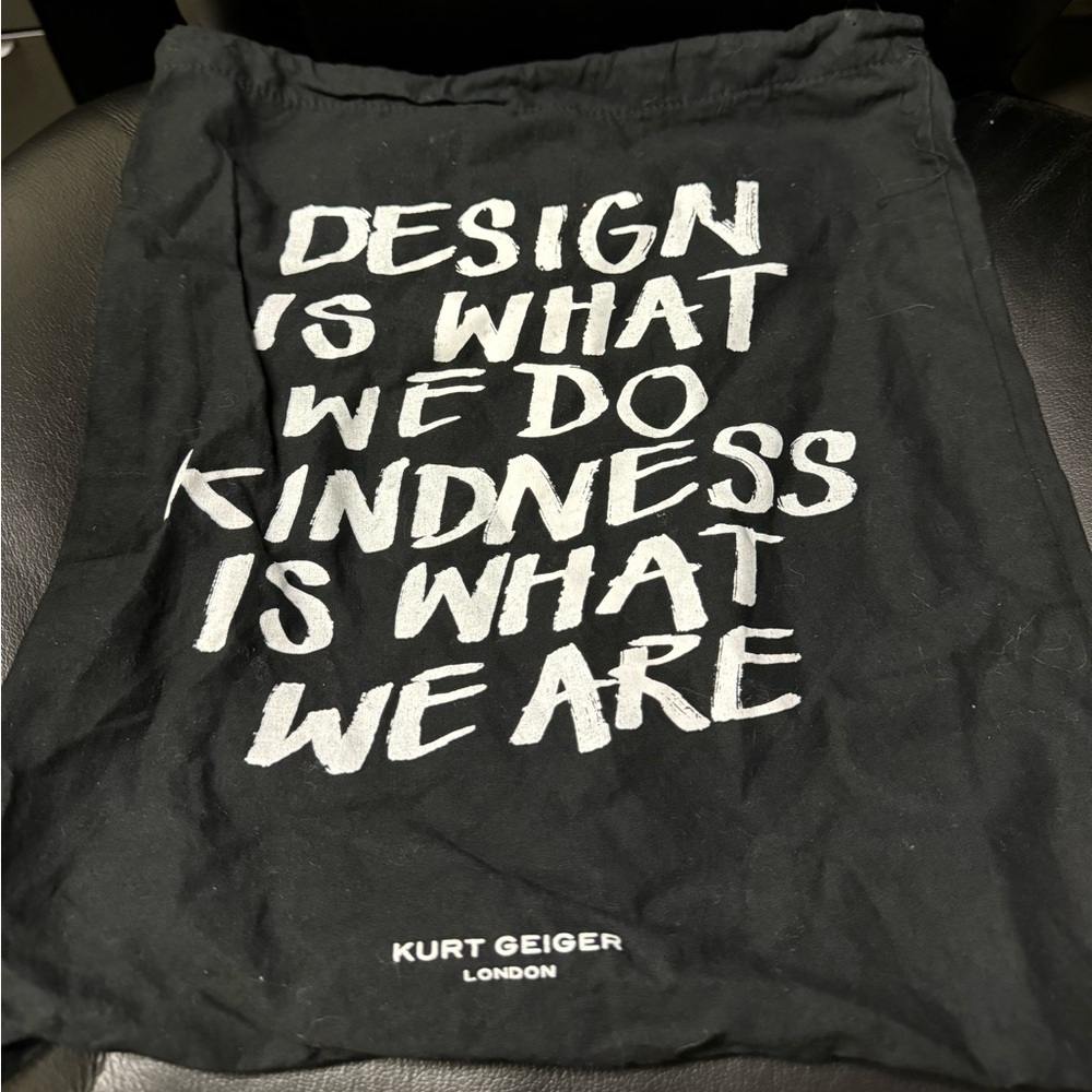 Kurt Geiger London Unique Design Dust Bag Travel Storage Black 15" x 10